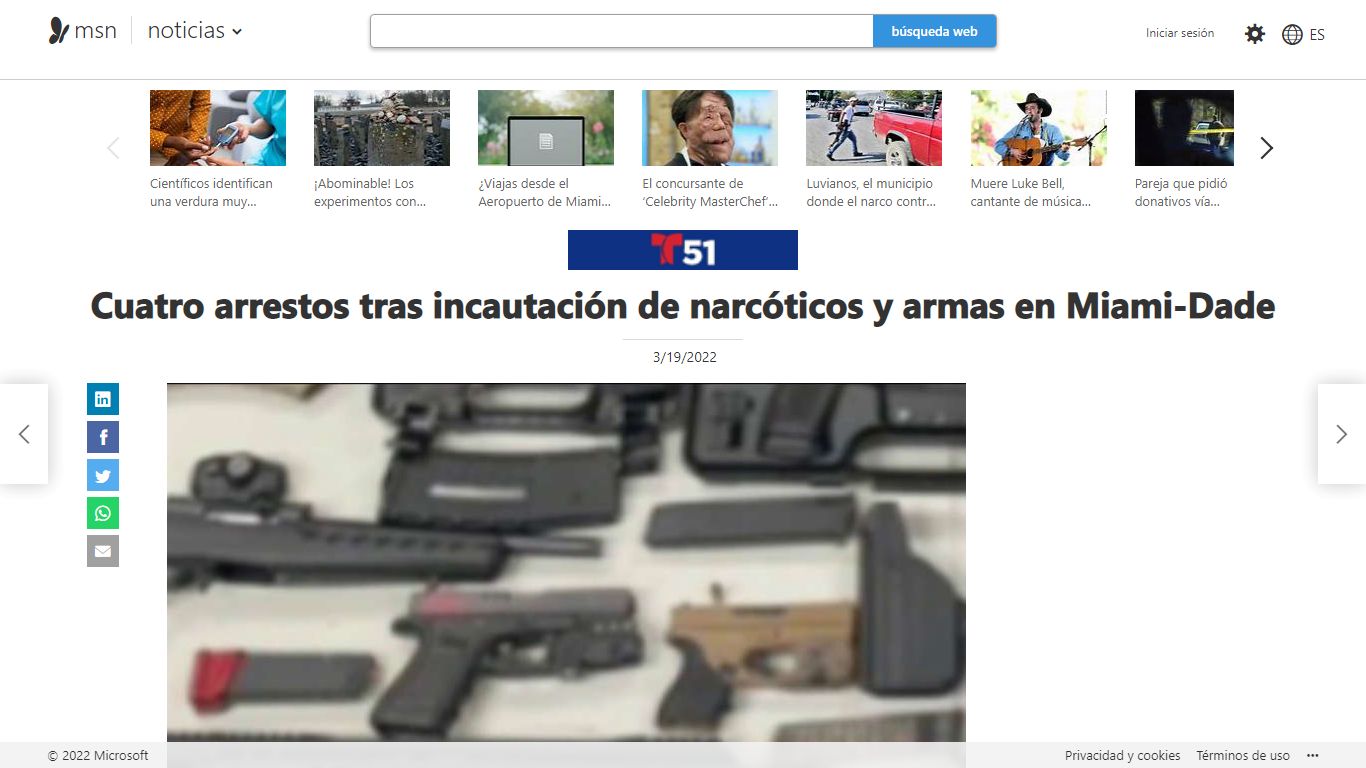 Cuatro arrestos tras incautación de narcóticos y armas en Miami-Dade